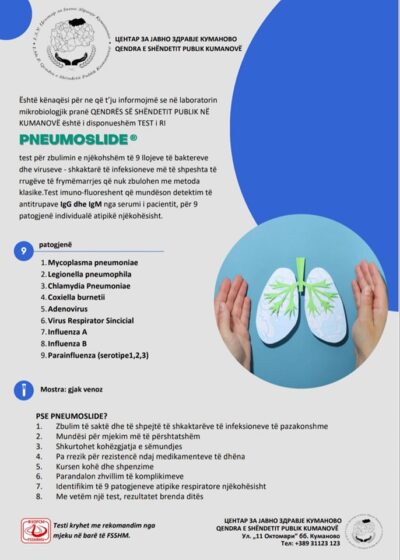 Test i ri PNEUMOSLIDE për zbulimin  e infeksioneve të rrugëve të frymëmarrjes